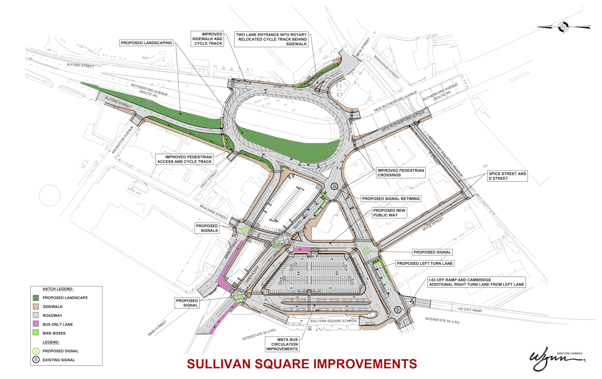 Graphic representation of the proposed improvements to Sullivan Square