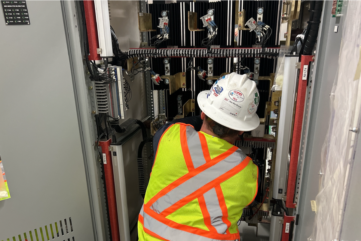 Cable installation at Oak Grove traction power substation