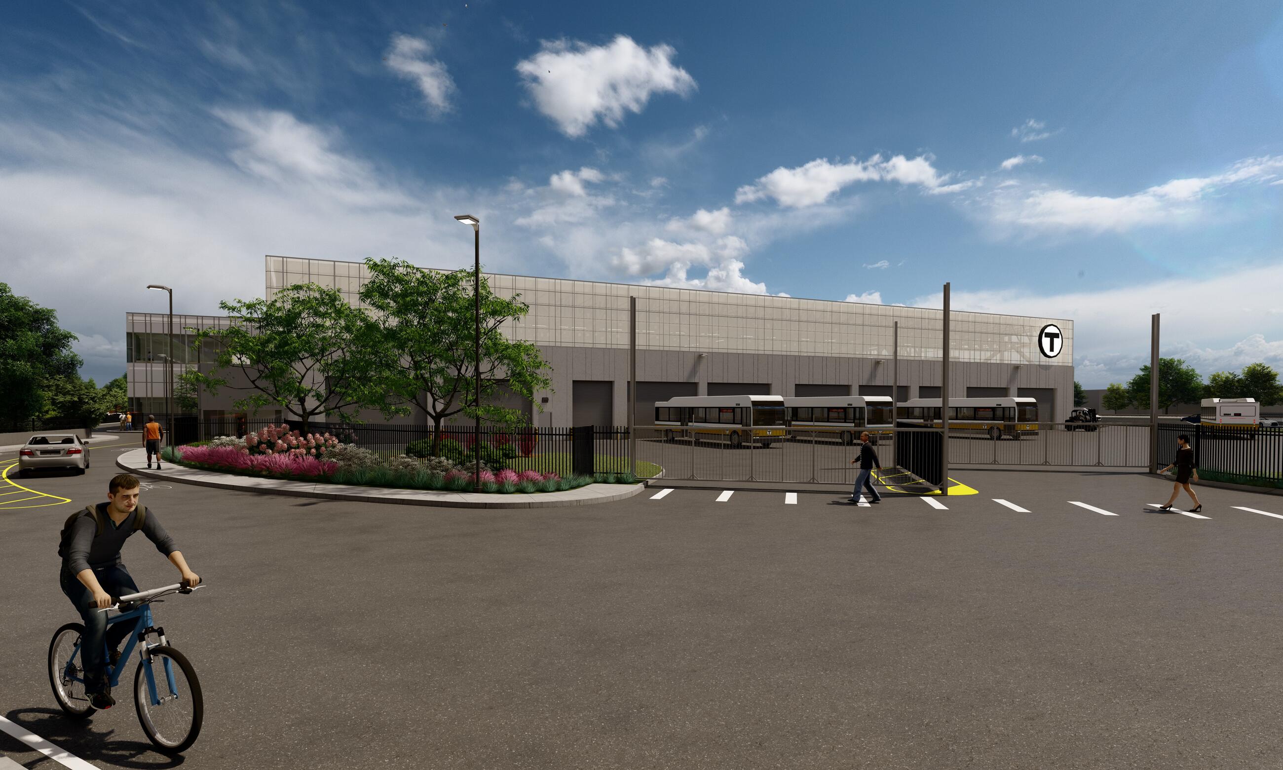 project rendering of projected outside of bus maintenance facility