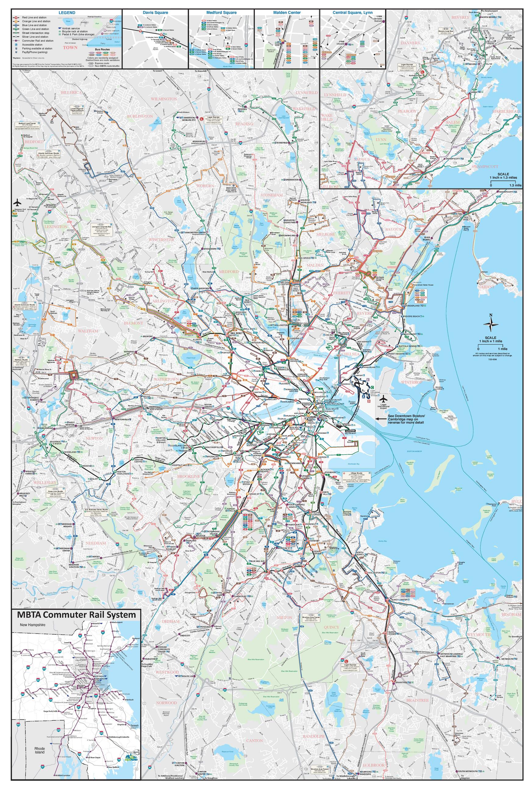 Map of MBTA full system