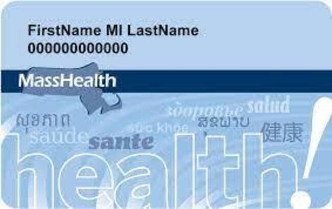 Example MassHealth card with first and last name placeholders